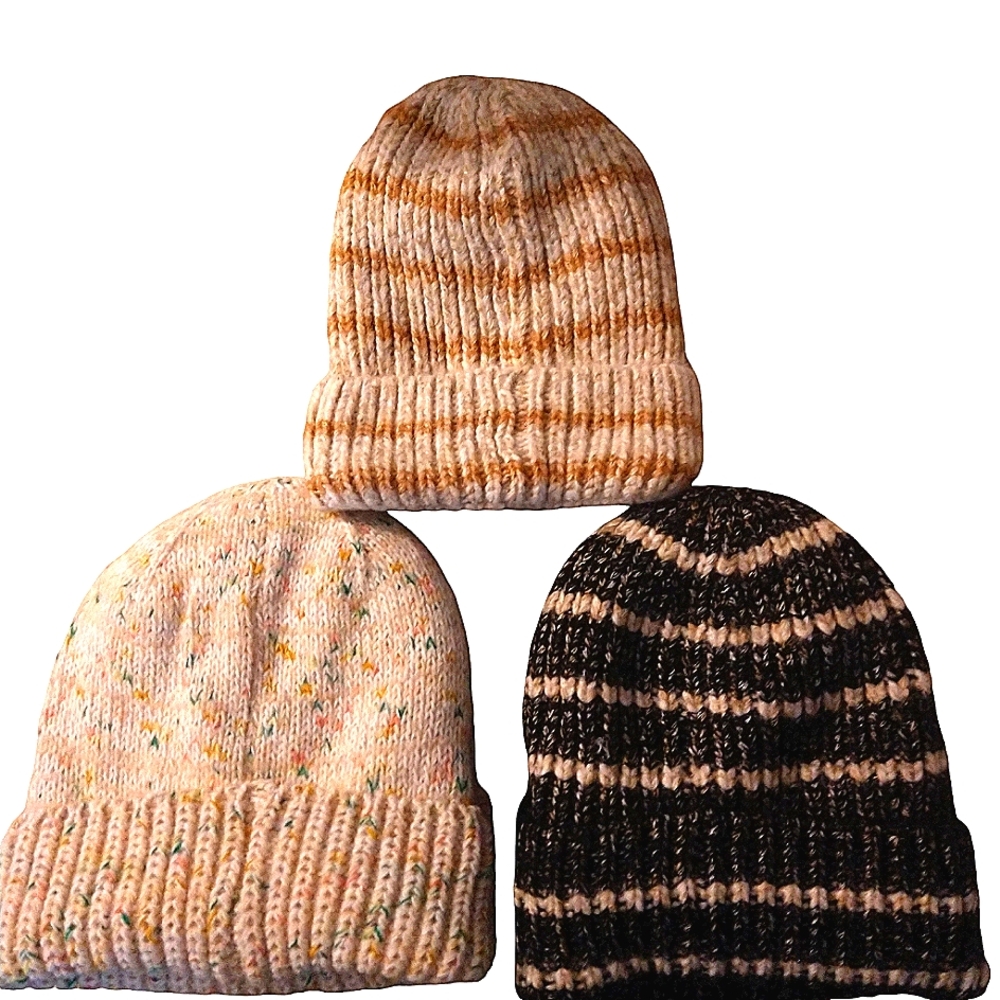 Time & True Knit Warm Faux Fur Lined Beanie Hats